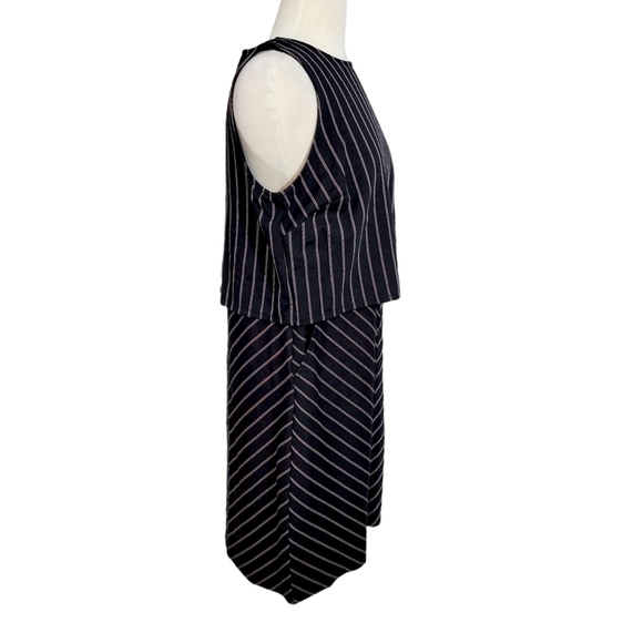 J. Jill Black Chevron Striped Everyday Ponte Dress - Picture 3 of 8